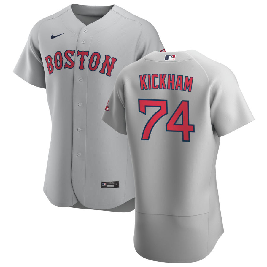 Boston Red Sox #74 Mike Kickham Men Nike Gray Road 2020 Authentic Team MLB Jersey